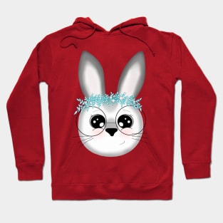 Cute Bunny with glasses and big eyes Hoodie